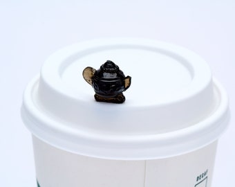 Teapot Reusable HOT Coffee Cup Stopper Keychain