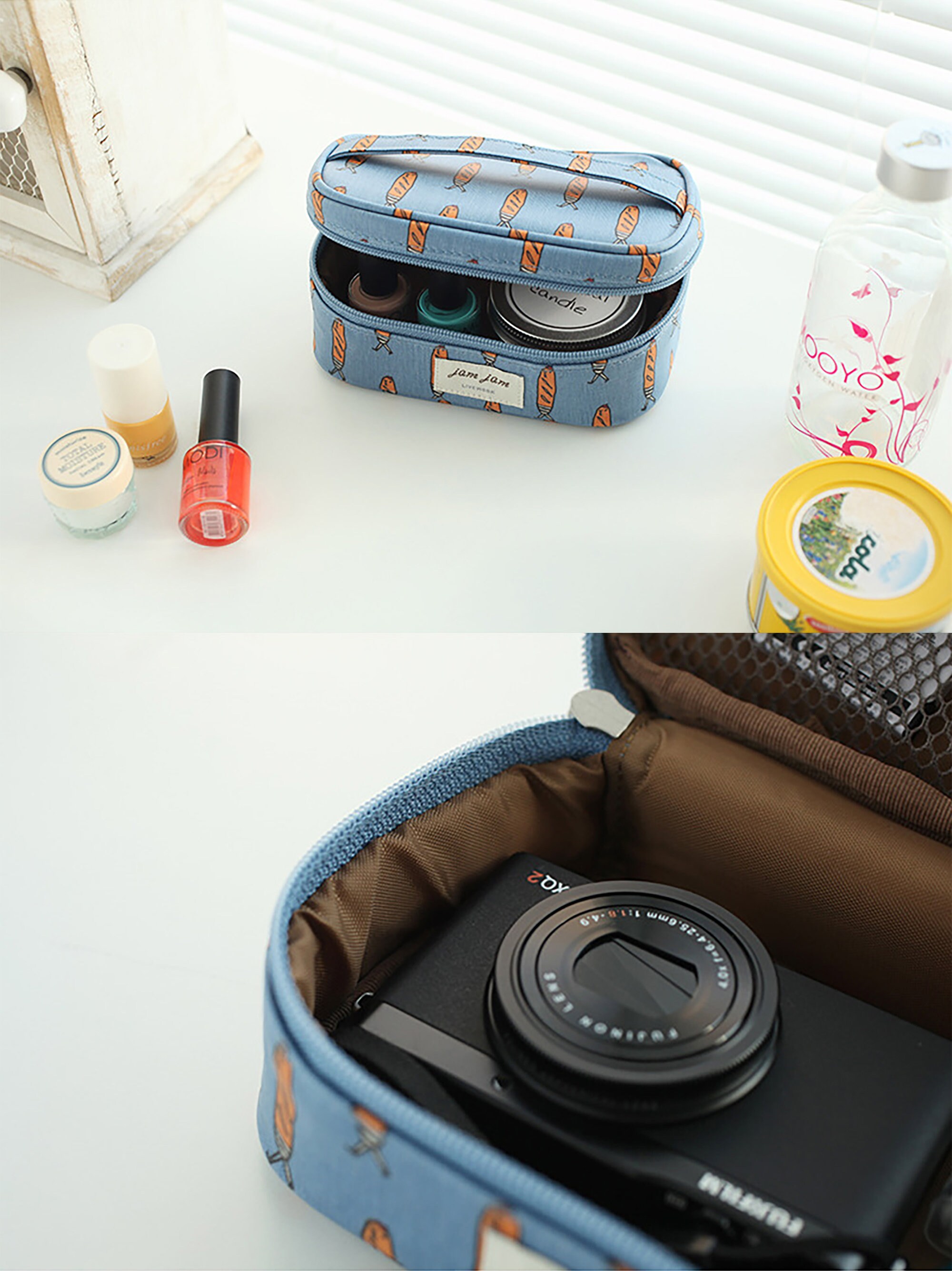 Makeup Pouch for Purse / Cosmetics Bag Small / Zipper Pouch / Etsy