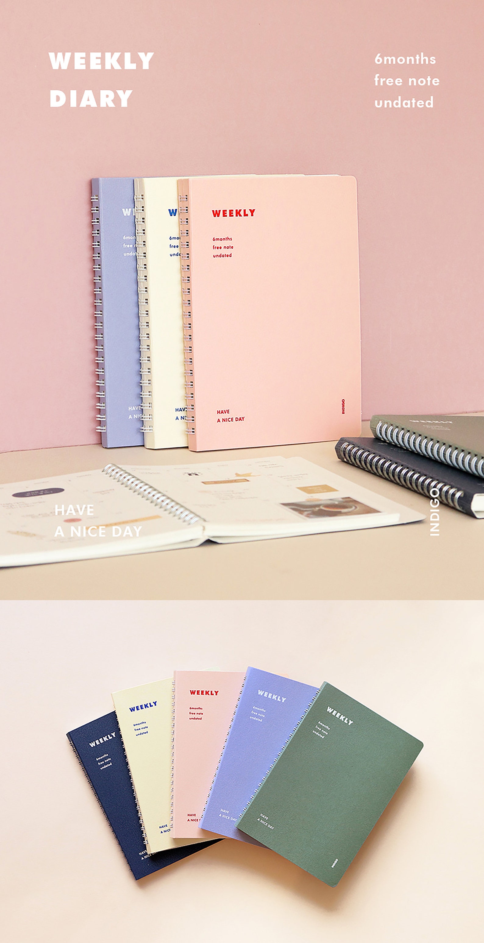 Undated Weekly Planner / 2021 Monthly Planner / Korean Planner Etsy