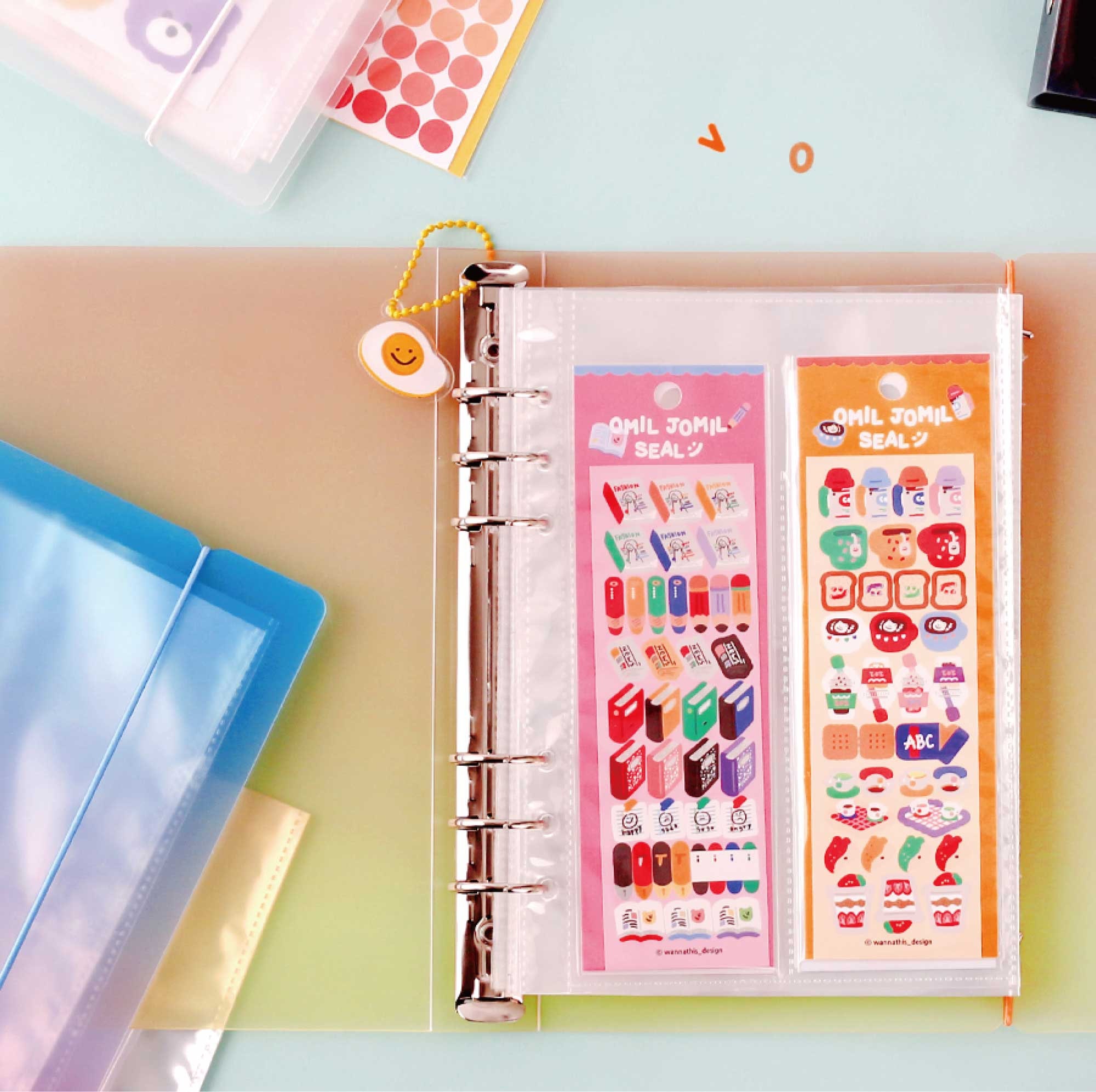 Office Colors A5 6 Ring Binder Refill File Photocard Sleeves Seal