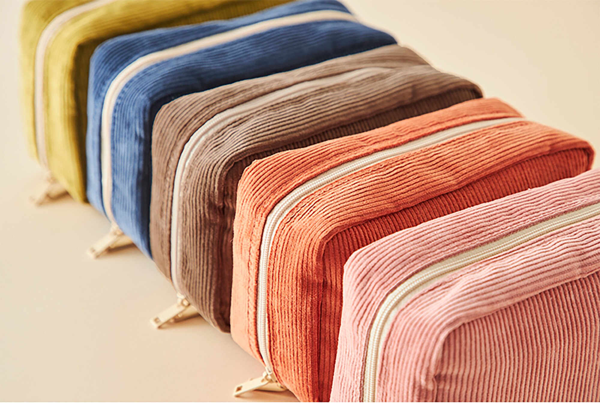 Corduroy Makeup Pouch / Small Cosmetics Bag / Makeup Pouch Etsy