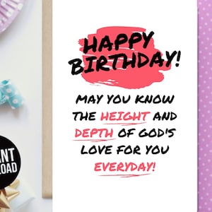 Printable Birthday Card God's Love Christian  Greeting Card Downloadable Digital Card Instant Download Birthday Print At Home