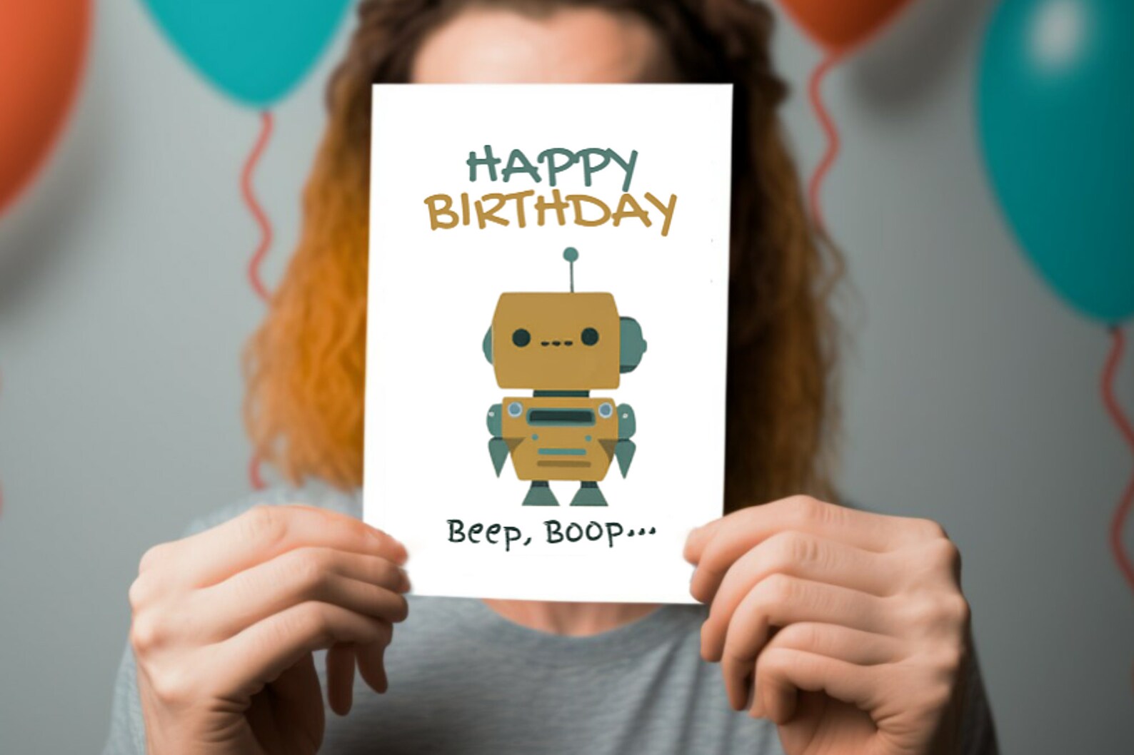 Printable Birthday Card Cute Robot Downloadable Digital Birthday Card ...