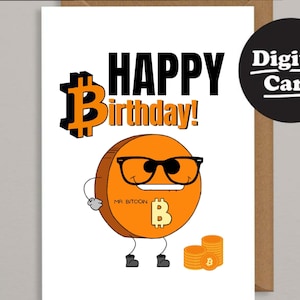 Biglietto di compleanno Bitcoin. Biglietto di compleanno stampabile commedia. Biglietto di compleanno scaricabile. Biglietto di compleanno digitale. Download istantaneo. Bitcoin