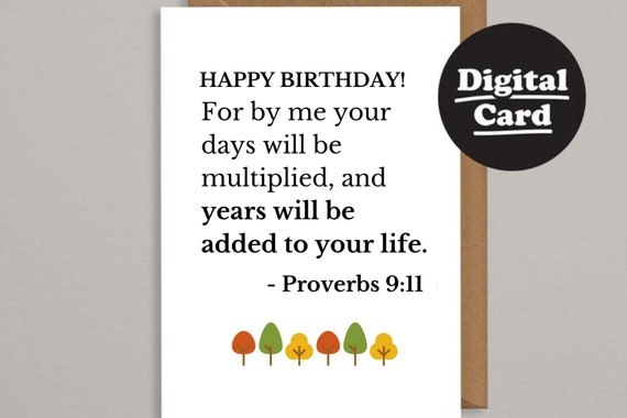 Printable Birthday Card Christian Bible Proverbs God Greeting | Etsy