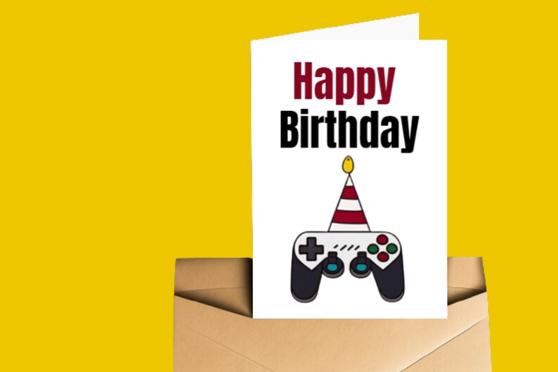 Printable Gamer Birthday Card - Downloadable Digital Card for Instant ...