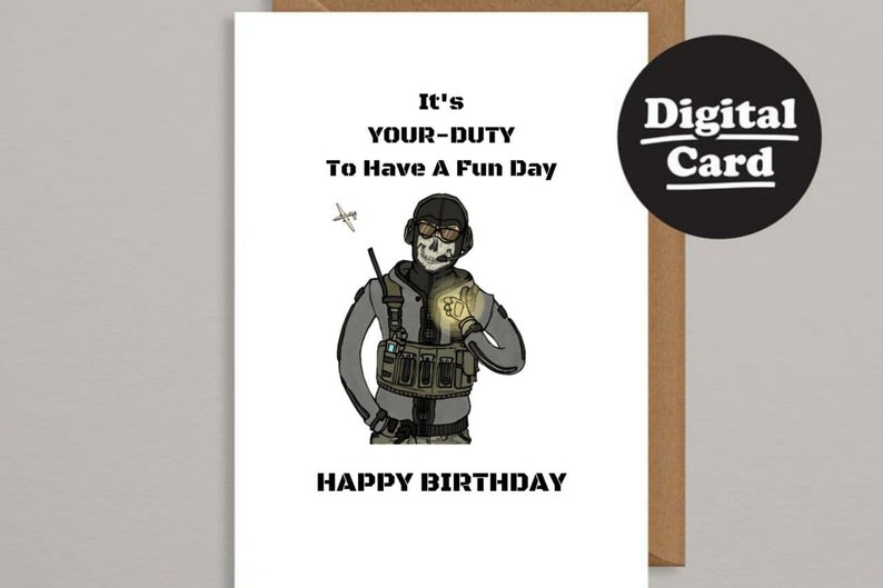 Printable Birthday Card. Downloadable Birthday Card. Digital Birthday ...