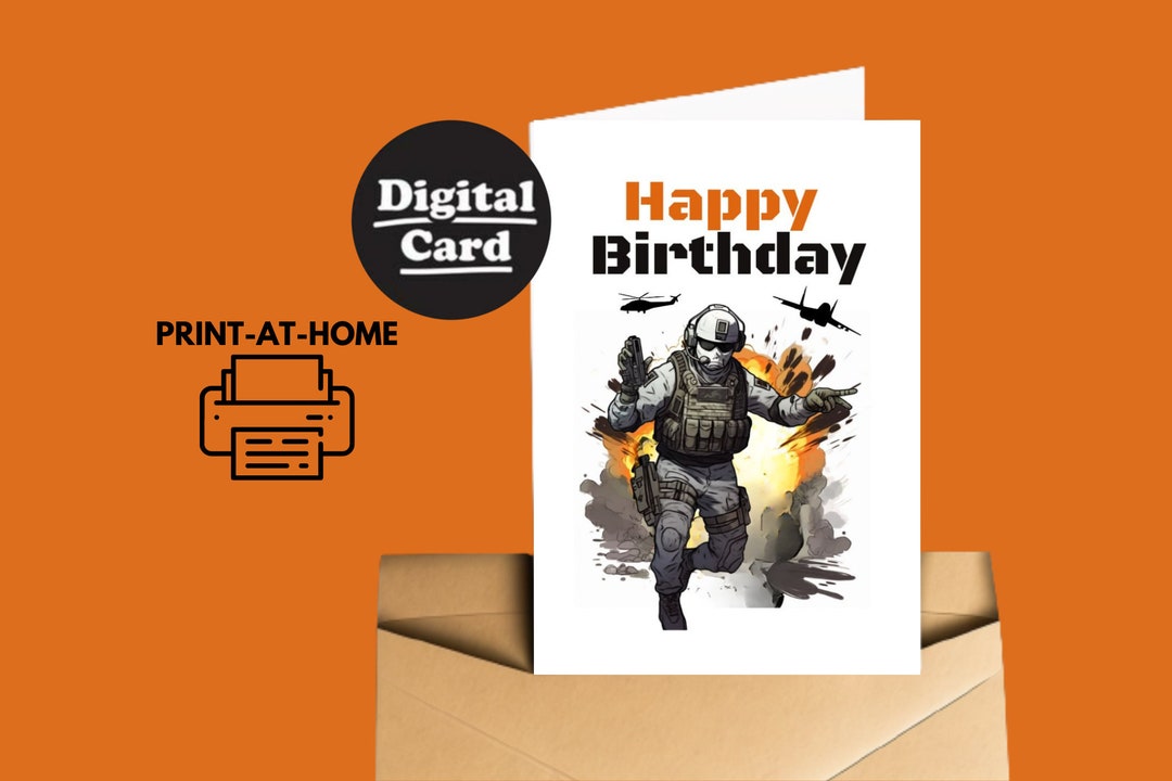 Printable Birthday Card. Downloadable Birthday Card. Digital Birthday ...