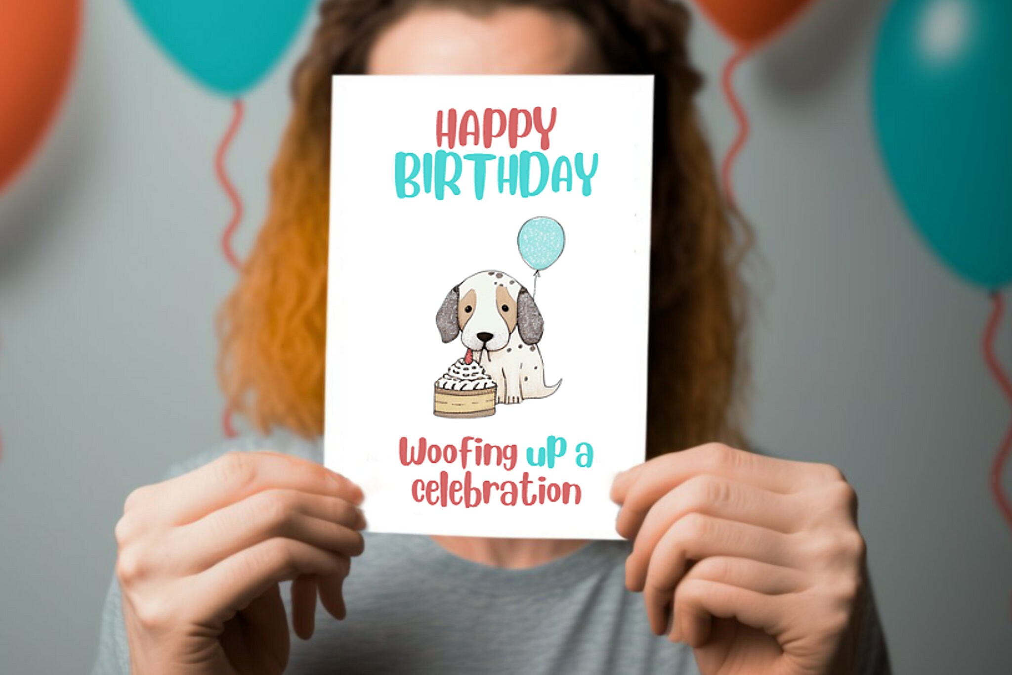 Printable Birthday Card Cute Dog Downloadable Digital Birthday Card ...