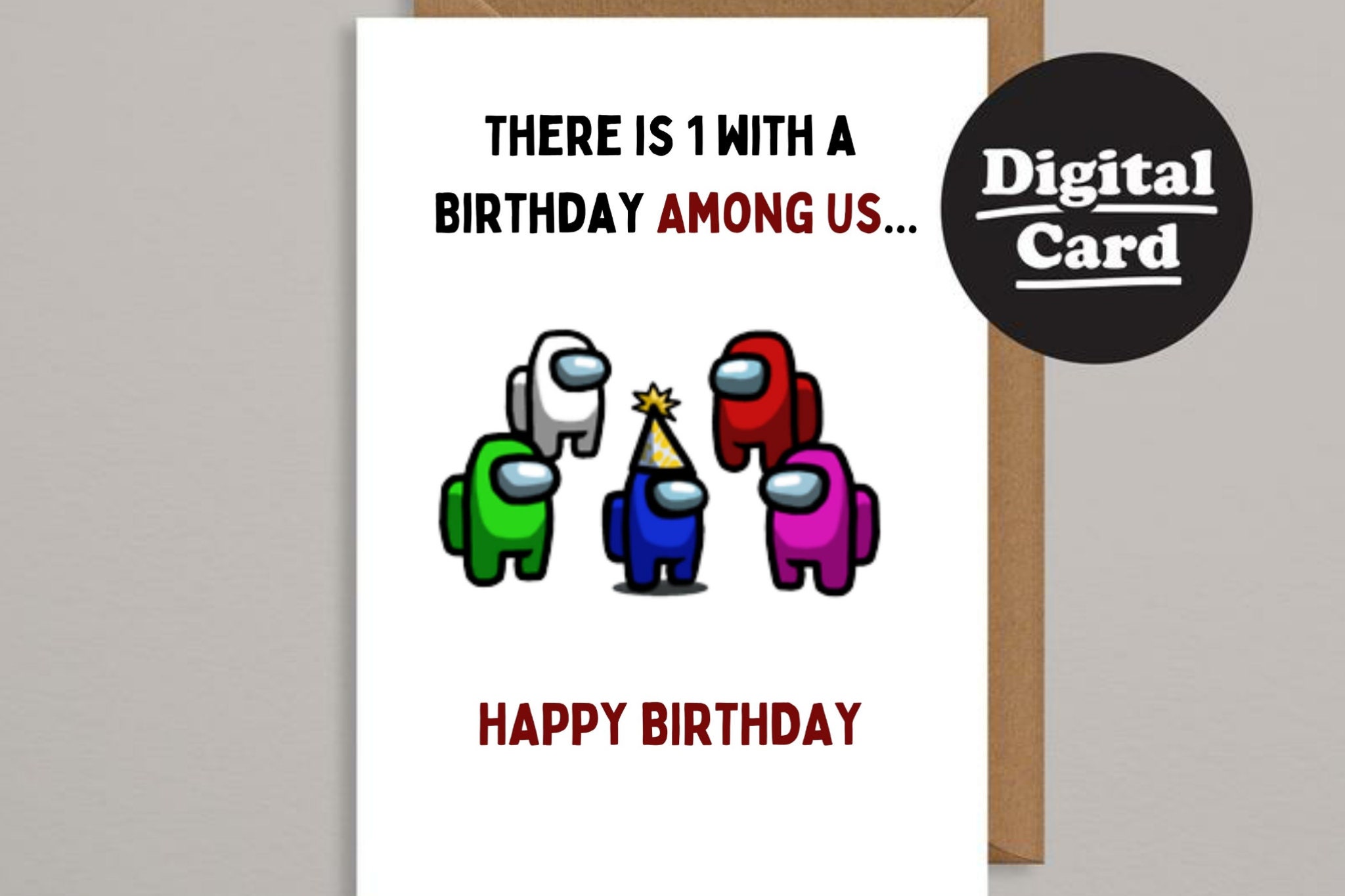 PRINTABLE Among Us Birthday Card AMONG US Instant Download | Etsy