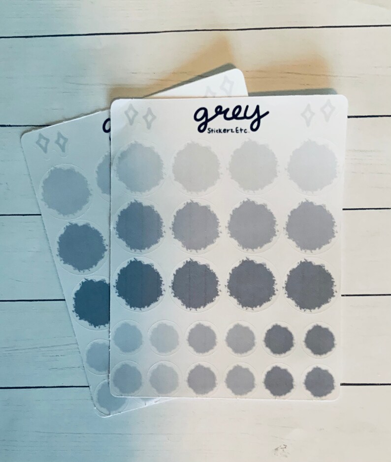 Grey Sticker Sheet - Etsy
