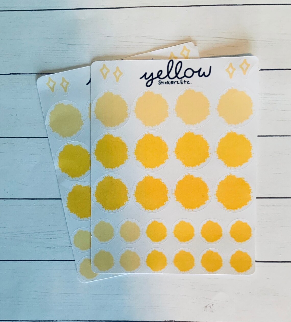 Yellow Sticker Sheet - Etsy