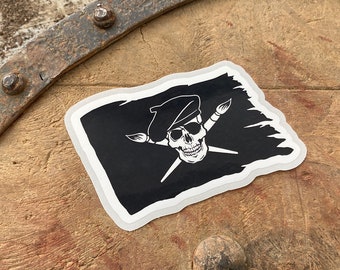 Artist Decal, Pirate Flag Sticker, Artist Flag Sticker, Glossy Vinyl Sticker