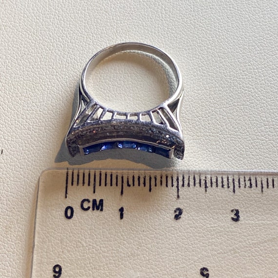 Art Deco sapphire and diamond ring, Ceylon sapphi… - image 9