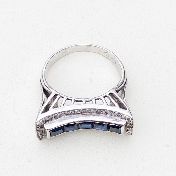 Art Deco sapphire and diamond ring, Ceylon sapphi… - image 4