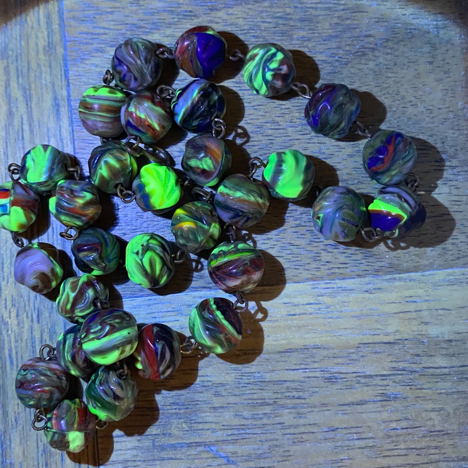 Vintage uranium glass beads. Rare end of day moulded multi Etsy