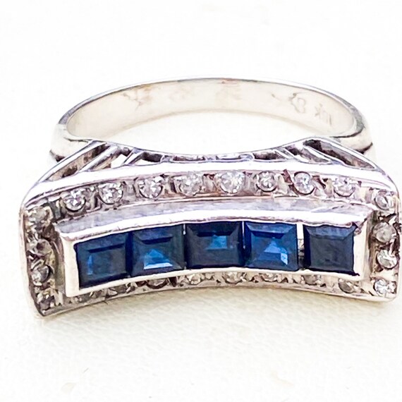 Art Deco sapphire and diamond ring, Ceylon sapphi… - image 8