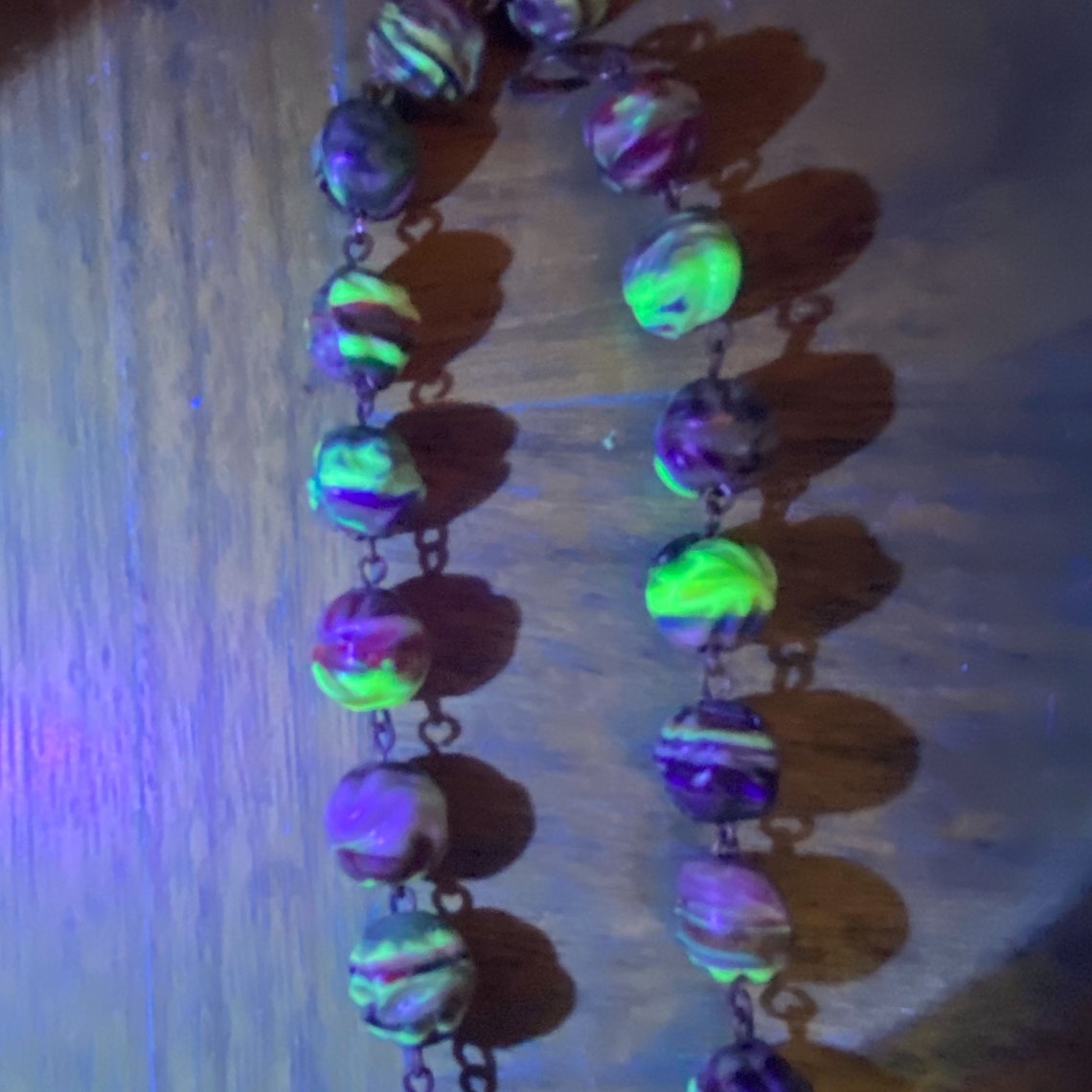 Vintage uranium glass beads. Rare end of day moulded multi Etsy