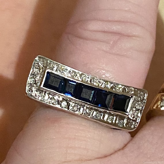 Art Deco sapphire and diamond ring, Ceylon sapphi… - image 3
