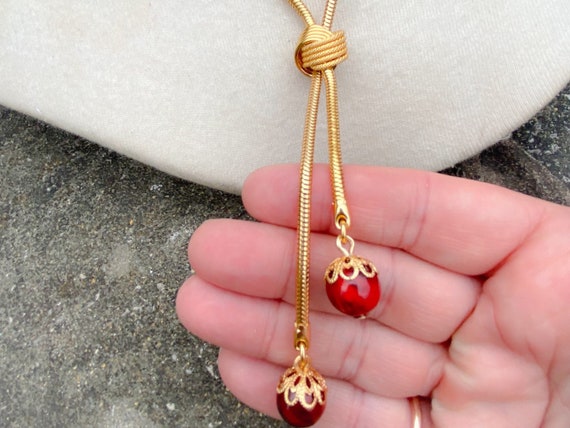 Vintage Gold Necklace Costume Jewellery Knot Necklace 1960s New