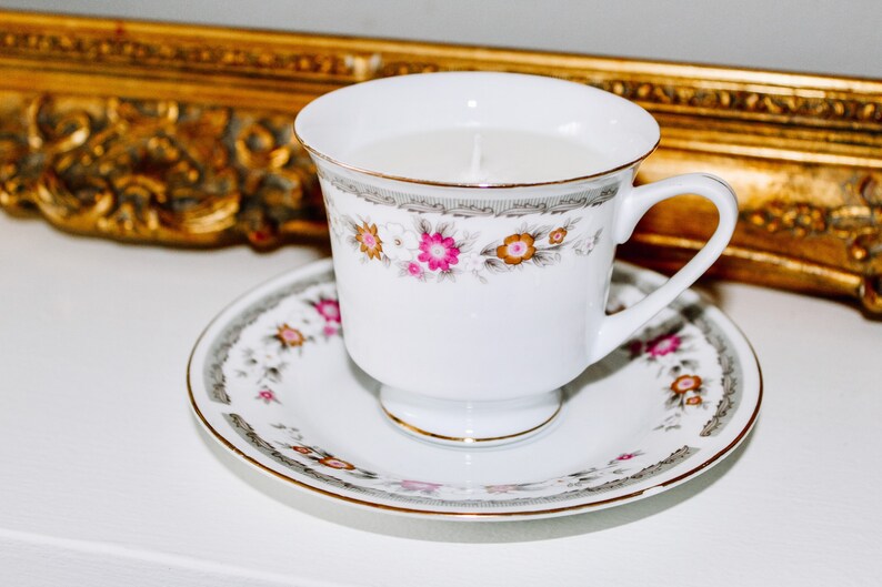 Upcycled Teacup Candle English Garden Scented