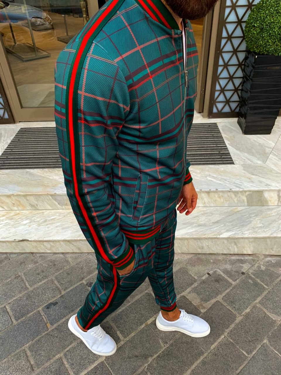 Dark green Tracksuit GentlemenTartan men tracksuitSport Etsy