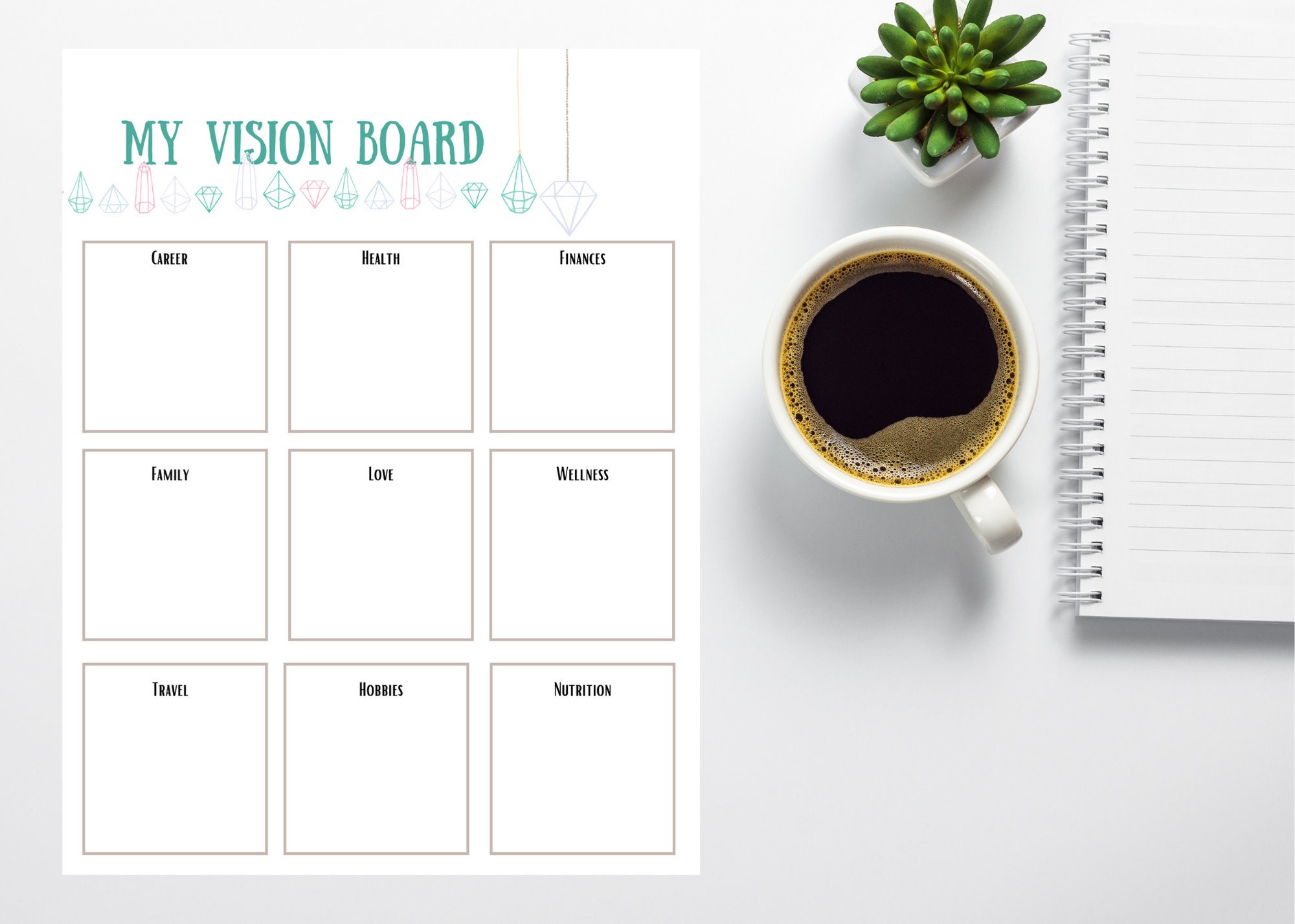 Vision and Goal Board BONUS Check Template Manifest - Etsy