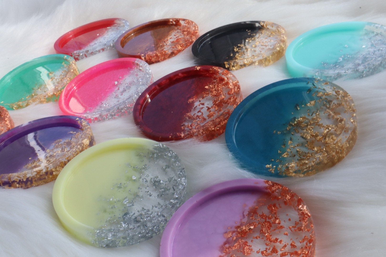 Personalised Round Resin Coasters X4 Etsy