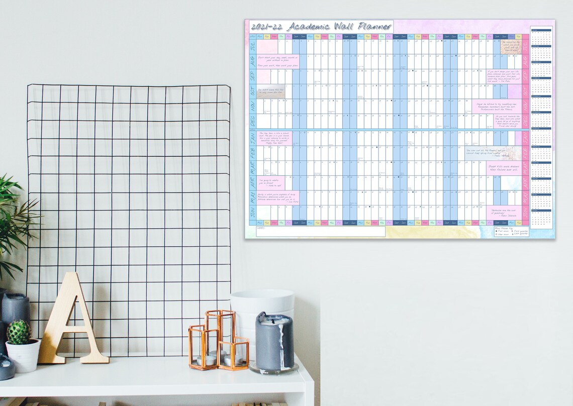 202122 A1 Academic Wall Planner A1 Size Calendar Year Etsy
