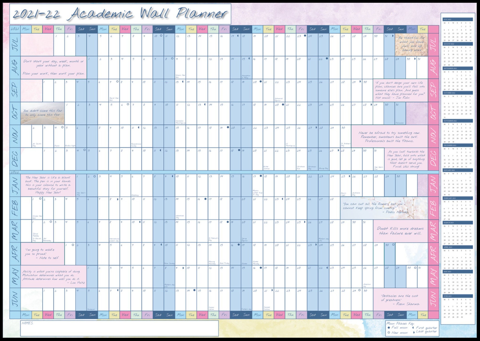 2021-22 A1 Academic Wall Planner A1 Size Calendar Year | Etsy