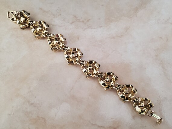 Vintage Gold-Tone Bracelet with Sparkling Aurora … - image 7