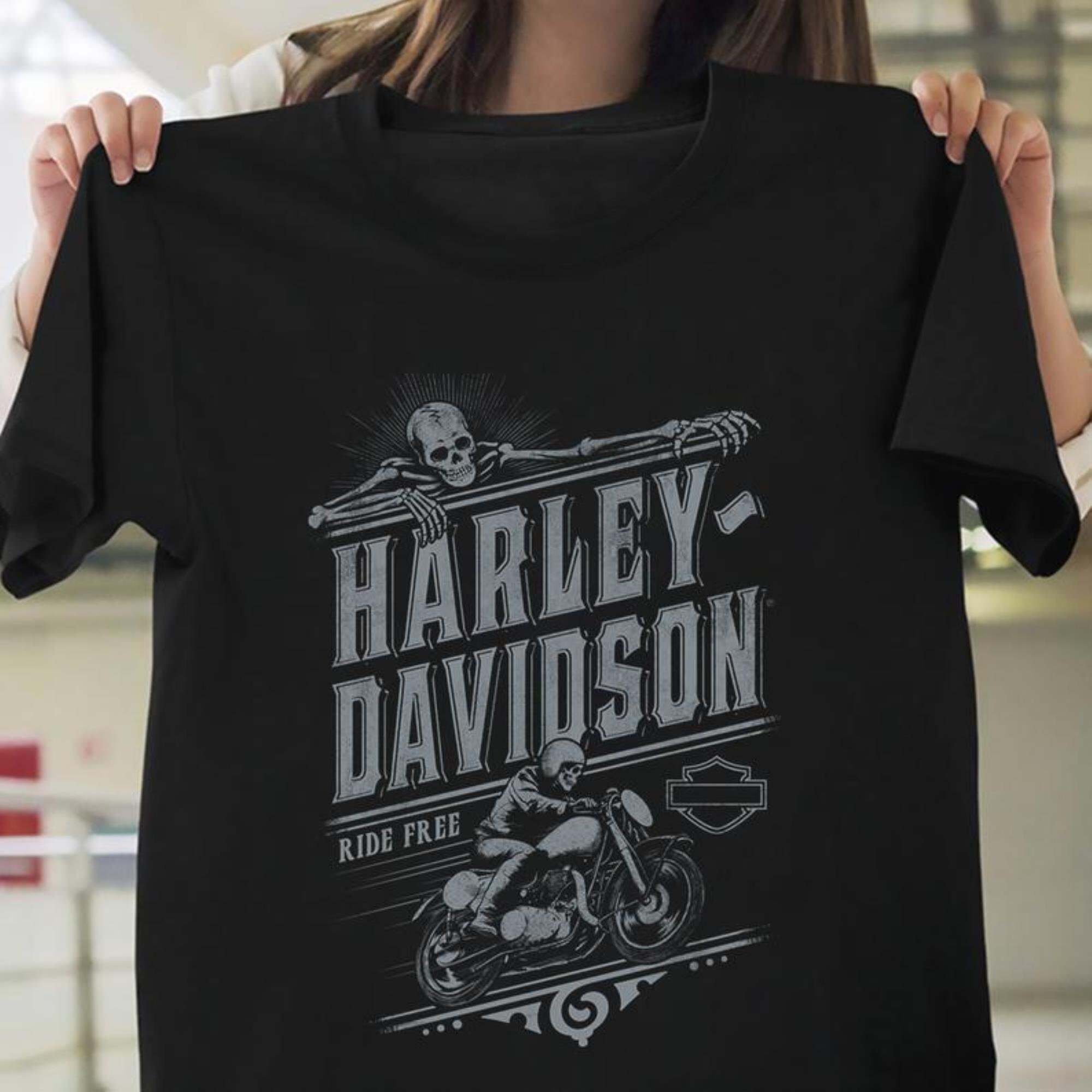 HOT SALE Harley-Davidson Skull Motorcycle Ride Free Unisex | Etsy