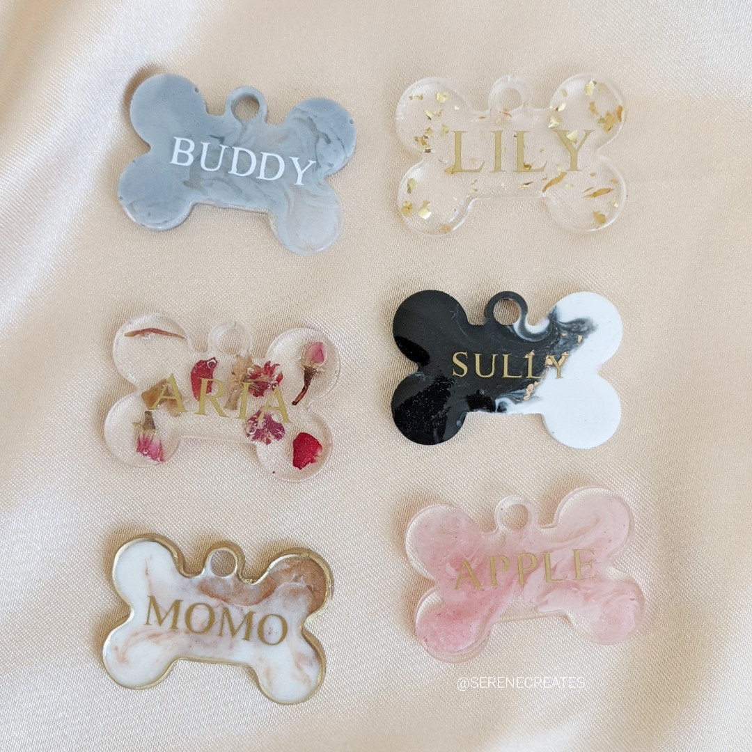 Custom Personalized Resin Dog Tags Bone Pet Puppy Etsy
