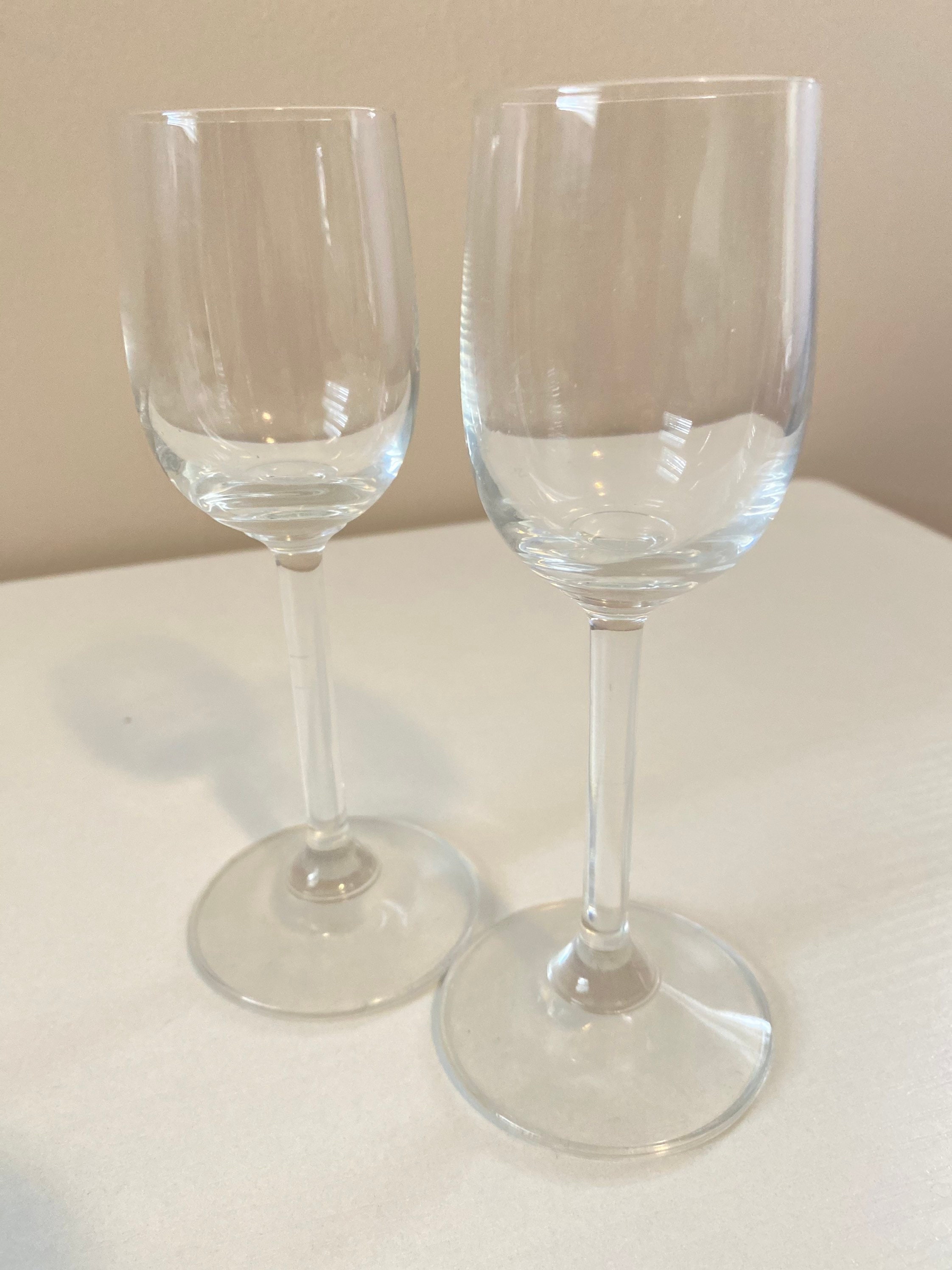 SET of 2 Clear Crystal Port Glasses Etsy
