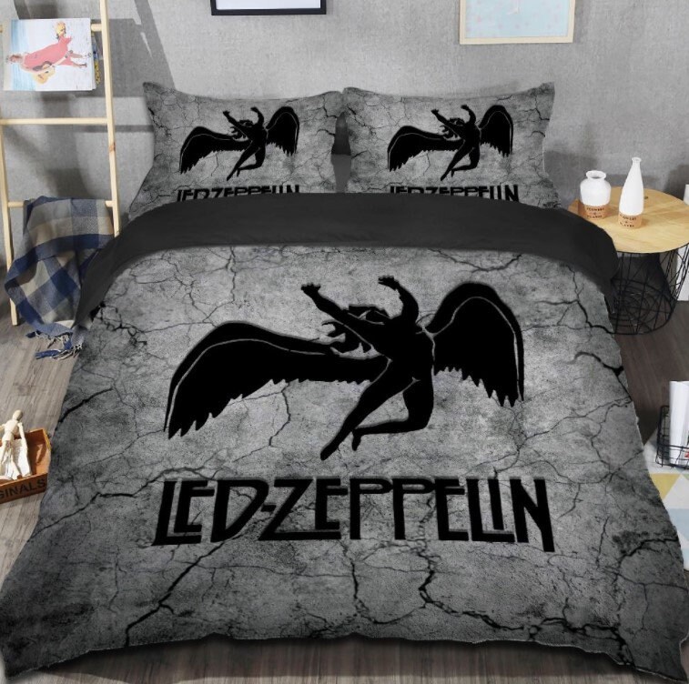Led Zeppelin Bedding Set Music Band Full Size Pillowcase Twin Etsy
