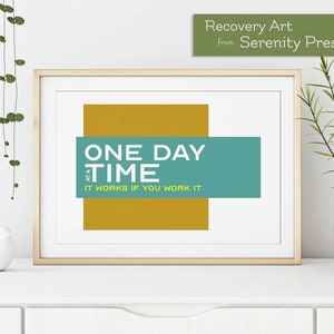 ODAAT Printable Art, One Day at a Time Sober Recovery Art, Alcoholics Anonymous, Narcotics Anonymous, AA NA, 12 Step Program Sobriety
