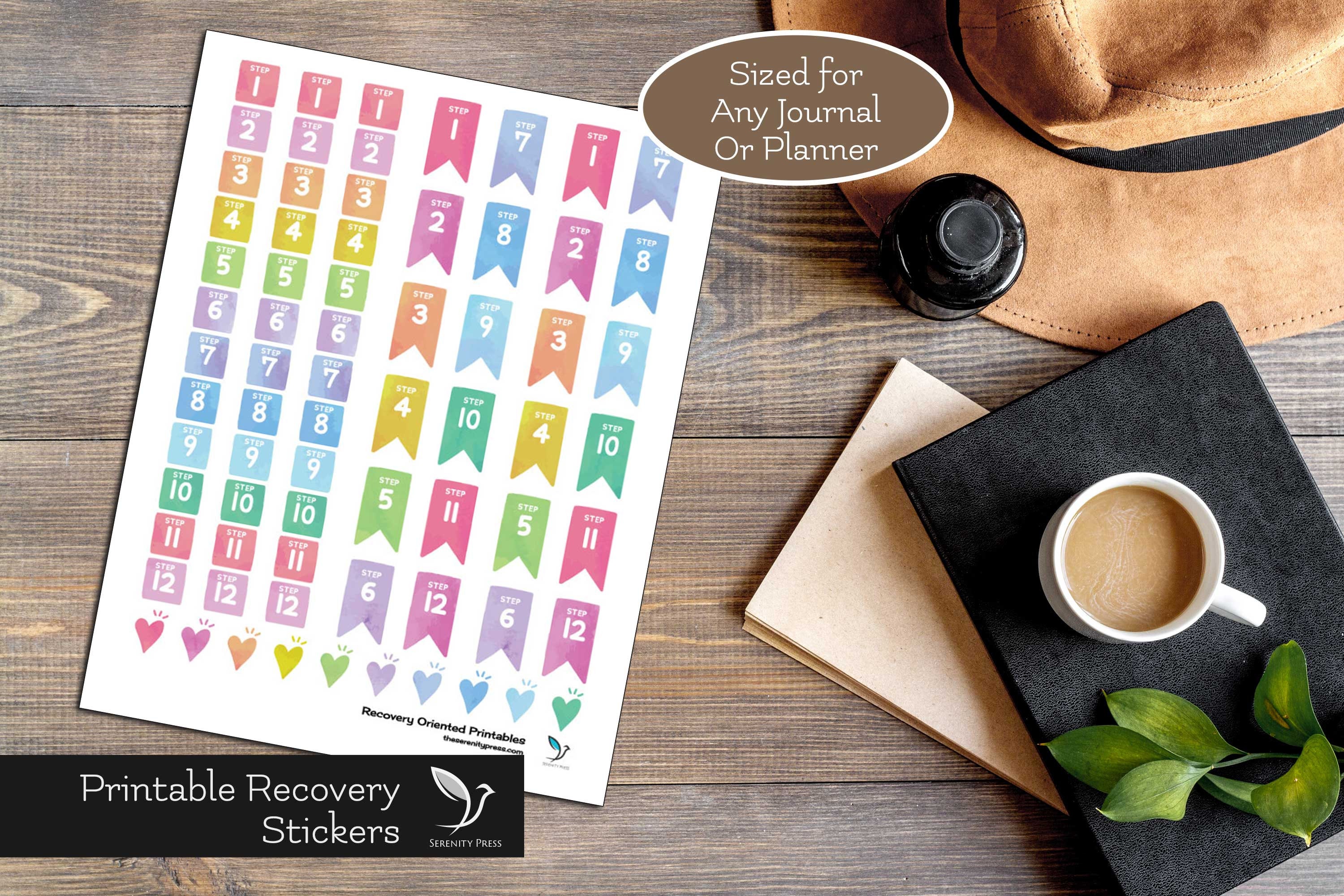 Pretty 12 Step Recovery Printable Stickers, Digital Recovery Journal ...