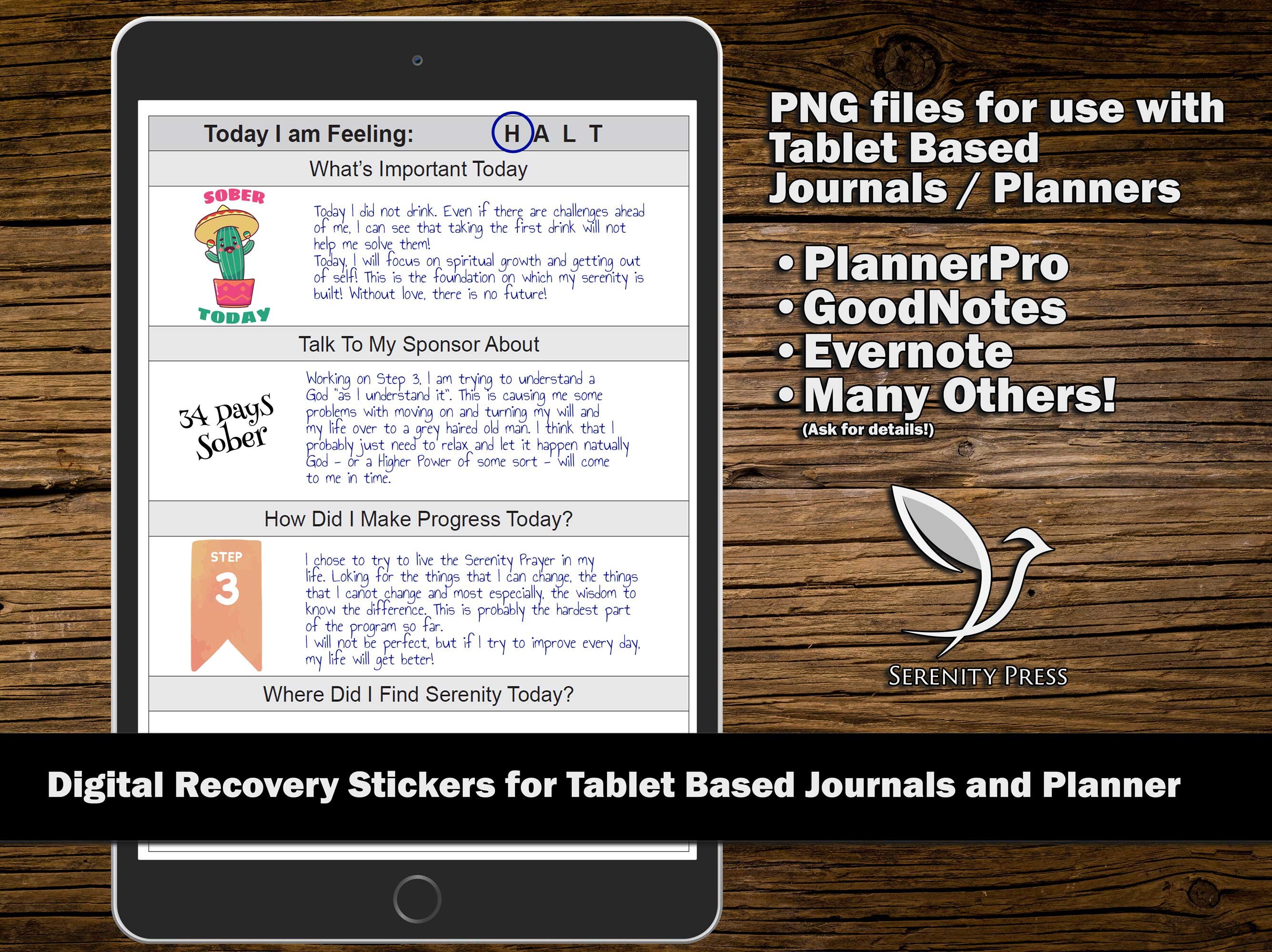 Pretty 12 Step Recovery Printable Stickers, Digital Recovery Journal ...