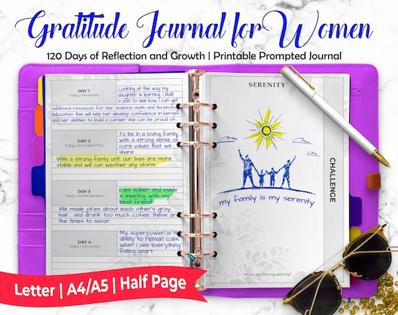 Gratitude Journal for Women | Spiritual Growth | Recovery Self Care | Mental Health | Sobriety Codependent | Printable