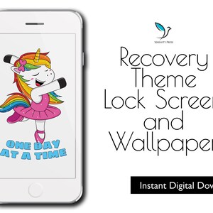 ODAAT, iPhone Wallpaper, iPhone Lock Screen, One Day at a Time, Cute Unicorn, Alcoholics Anonymous, Narcotics Anonymous