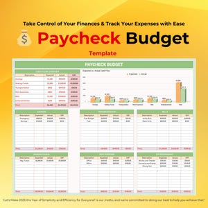 Paycheck Budget Template, Google Sheets Budget Planner, Personal Finance Spreadsheet, Money Management Tool, Income-Based Budget