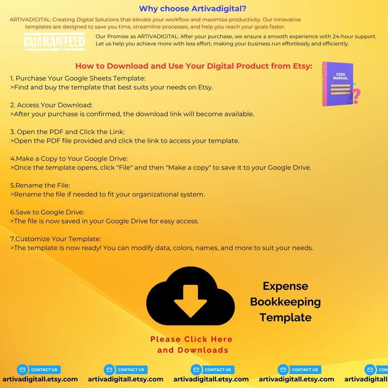 Expense Bookkeeping Template, Editable Finance Tracker, Customizable