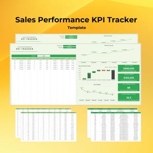 Sales Performance KPI Tracker Template | Track Sales Metrics & Goals | Simple Dashboard for Business | Monitor Key Performance Indicators