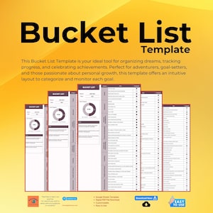Bucket List Vorlage, Abenteuerplaner, Lebensziel Organizer, Checkliste für Reiseträume, Persönliche Meilensteine Tracker, Ultimative Ziele Liste