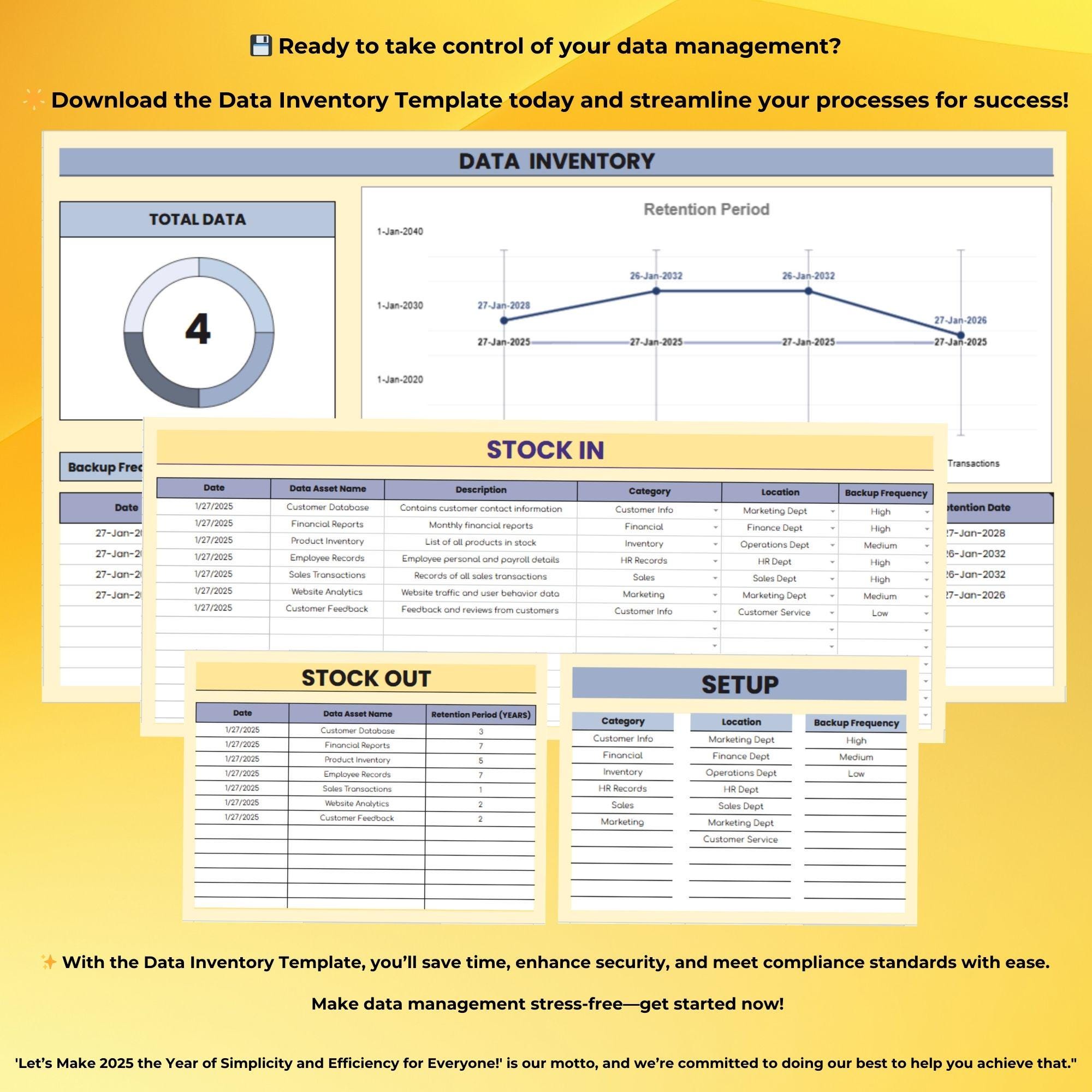 Data Inventory Template, Google Sheets for Asset Tracking, Data ...