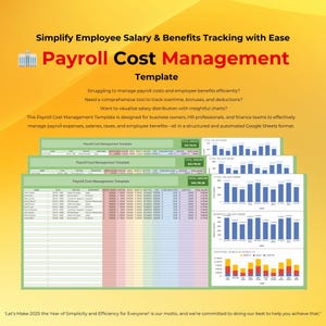 Payroll Cost Management Template, Google Sheets Editable Tool, Employee Salary Tracker, Business Expense Spreadsheet, HR Payroll Planner