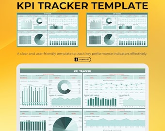 KPI Tracker Template for Google Sheets | Business Dashboard to Track Sales, Marketing, Operations, Customer Metrics | Excel Compatible