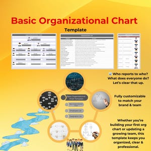 Basic Organizational Chart Template, Google Sheets Org Chart, Editable Team Structure, Employee Hierarchy Planner for Business