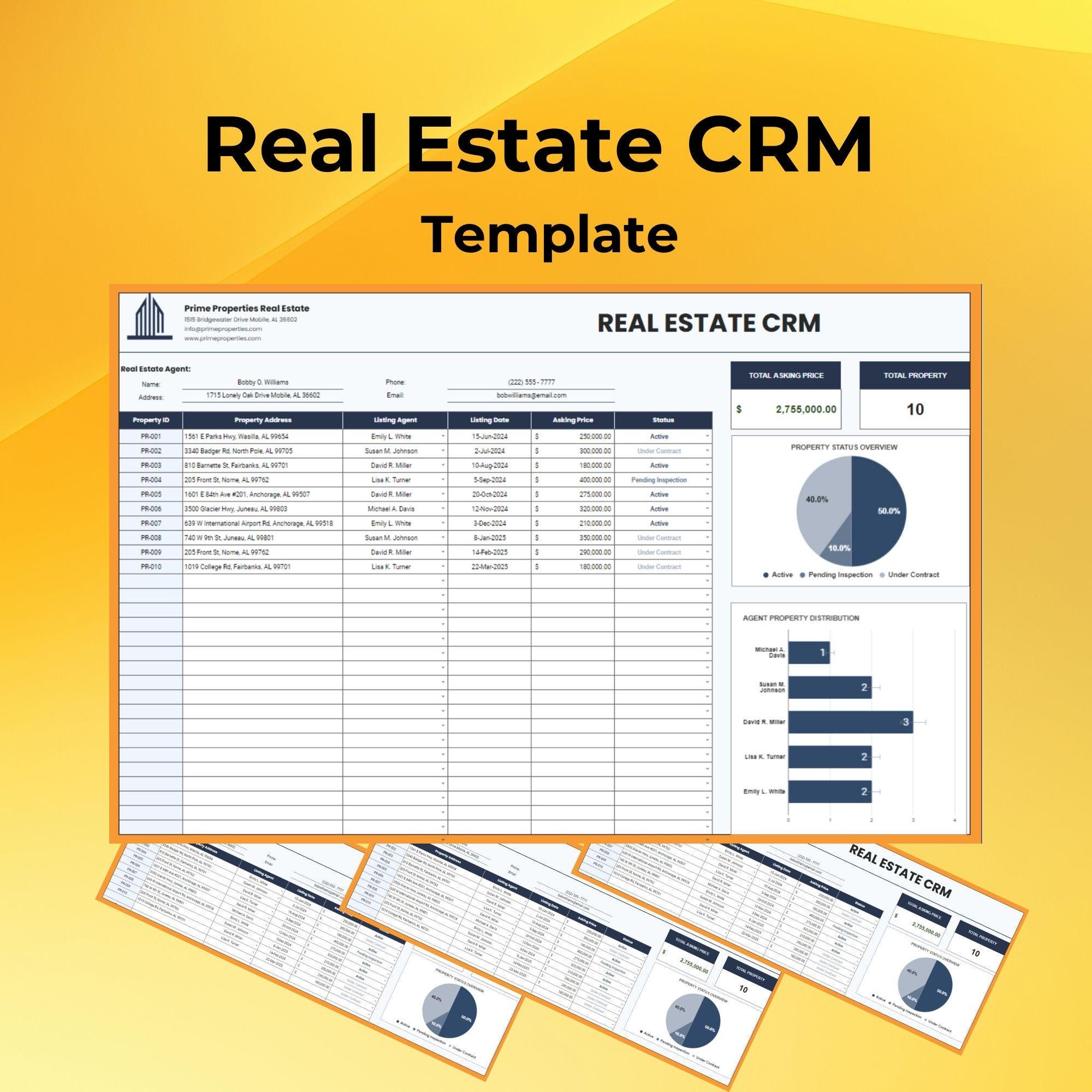 Real Estate CRM Template, Google Sheets Editable Tool, Client ...