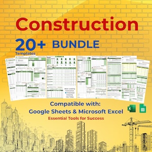 Construction Templates Bundle | 22 Google Sheets & Excel Tools for Contractors | Estimating, Budgeting, Timesheets, Billing and More